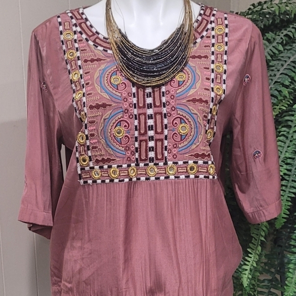 Scotch & Soda Embroidered Peasant Blouse Short Sleeve Boho Top Women’s Sz 2 - Picture 11 of 11